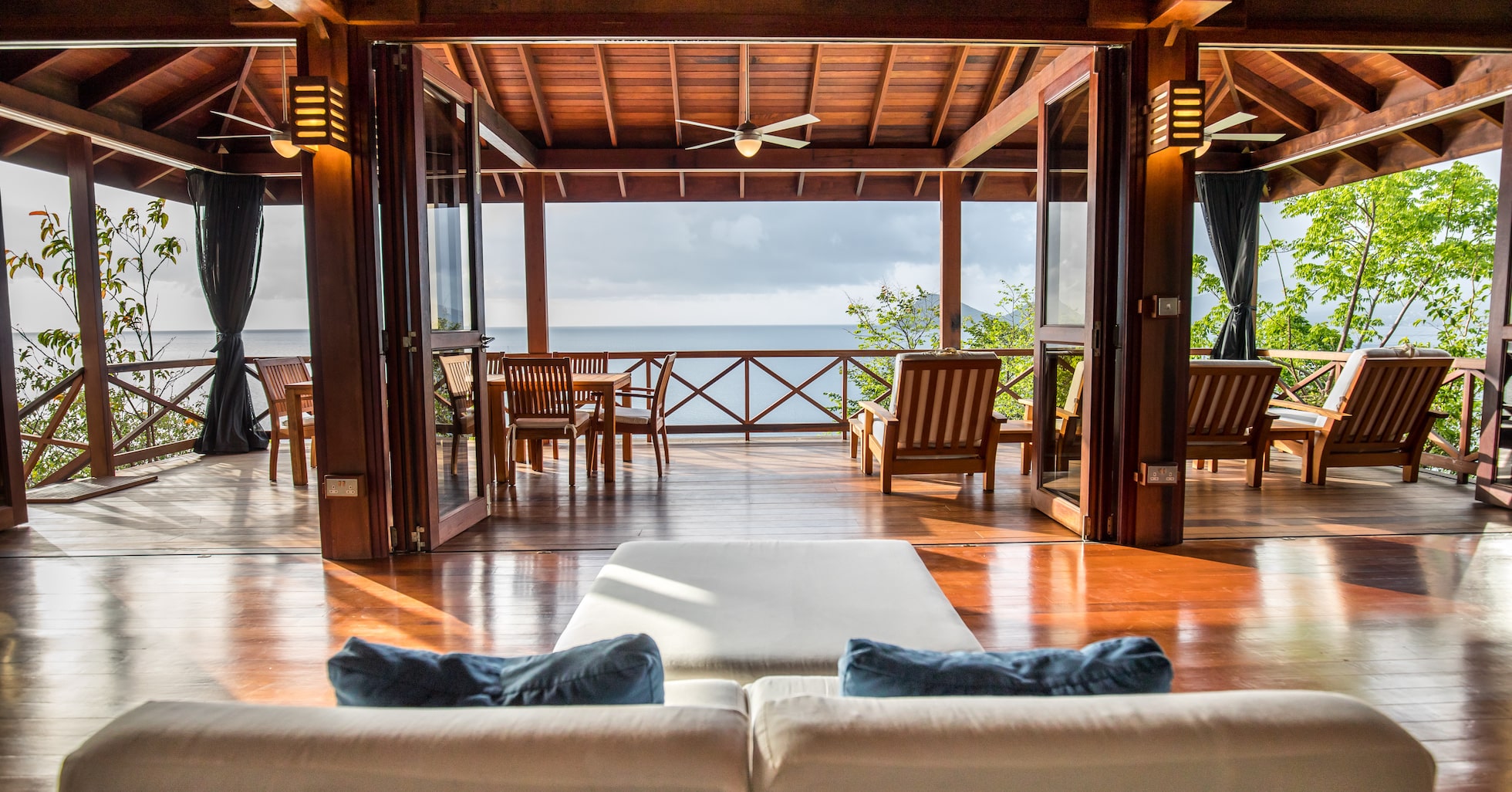 Open-air living and terrace architecture at Secret Bay